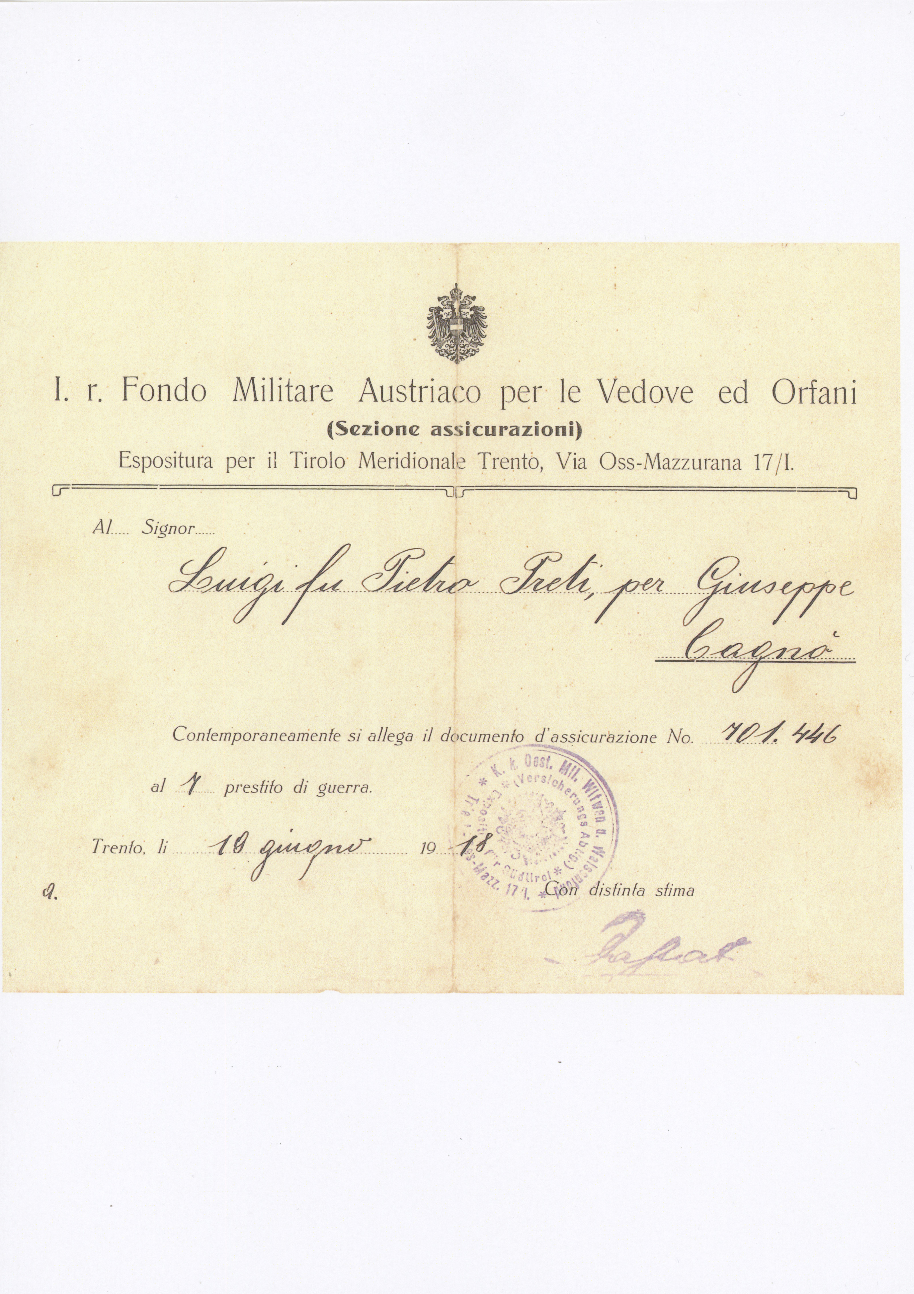 LUIGI E CATERINA PRETI, PIO ED ENRICO PATERNOSTER